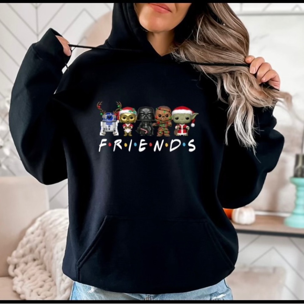 F.R.I.E.N.D.S Star Wars Holiday Themed Hoodie Sweatshirt Sizes S-XL